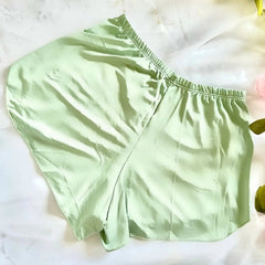 Baby Doll Hortelã: Poliamida Premium Verde Claro queimado com acabamento em Renda
