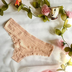 Kit Liana • 5 Calcinhas de Algodão Canelado com Renda – Frete Grátis + Brinde