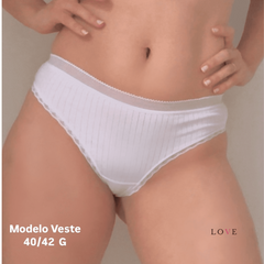 Kit Liana • 5 Calcinhas de Algodão Canelado com Renda – Frete Grátis + Brinde